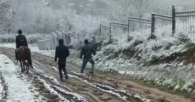 Yardımlıda şagirdlər qonşu kənd məktəbinə çətinliklə gedirlər FOTO