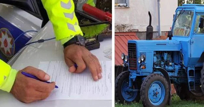 Nakotikin təsiri altında traktor sürdü Sürücülük hüququndan 2 illik məhrum edildi