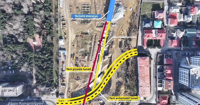 Bakı metrosu yeni tuneldən görüntülər yaydı VİDEO