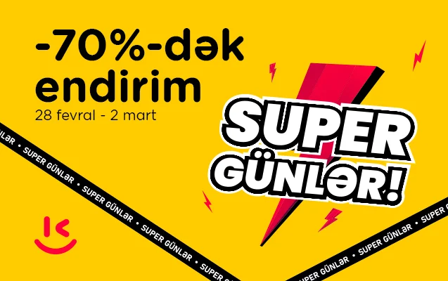 “Kontakt”ın “Super günlər”ində 70% dək endirim Yalnız 3 gün