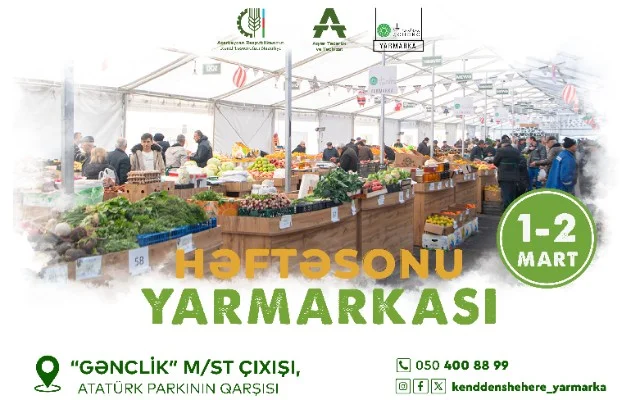 “Kənddən Şəhərə” həftəsonu yarmarkası təşkil olunacaq