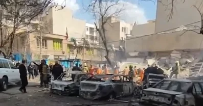 İranda yaşayış binalarına hücum edilib VİDEO