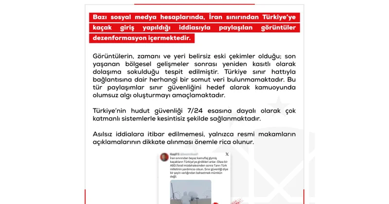 İran vətəndaşlarının Türkiyəyə qanunsuz giriş etdiyi barədə paylaşımlar dezinformasiyadır