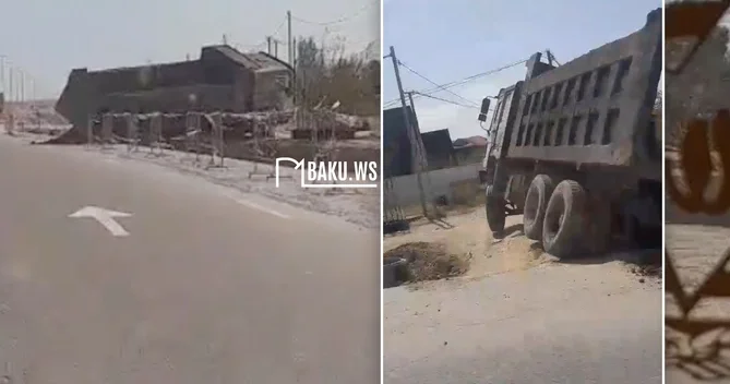 Novxanı Pirşağı yolunda Shacman aşdı
