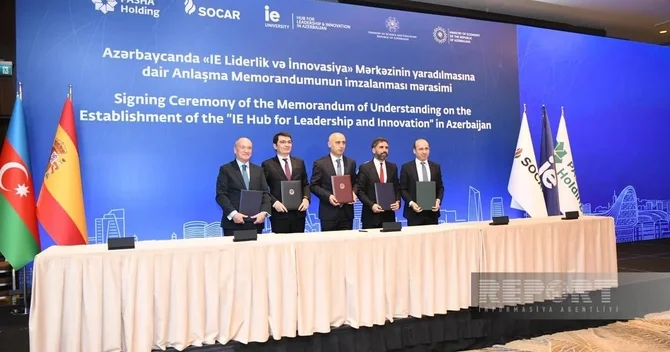 Bakıda Liderlik və İnnovasiya üzrə IE Mərkəzinin yaradılması üzrə Anlaşma Memorandumu imzalanıb