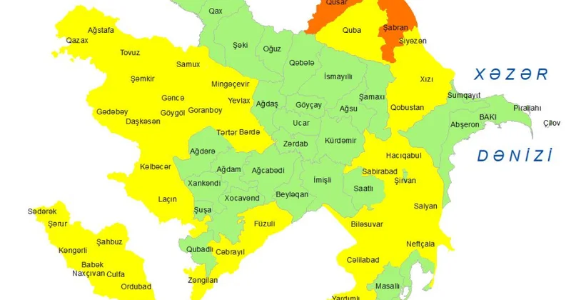 Küləkli hava ilə bağlı ikili xəbərdarlıq: Sarı və narıncı