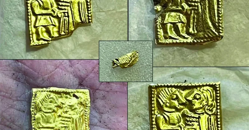 Arxeoloqlar kvadrat formasında olan çoxlu qızıl pul tapıblar