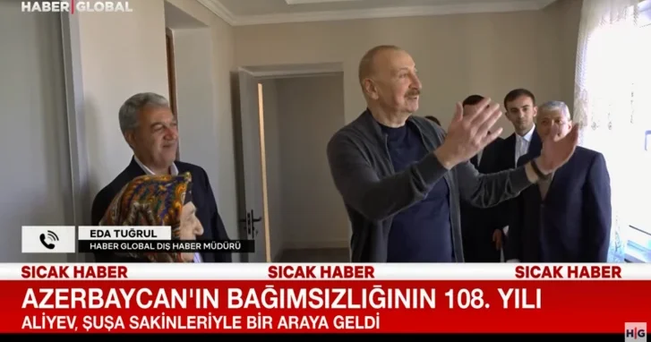 Haber Global подготовил репортаж о поездке Ильхама Алиев в Шушу в День независимости