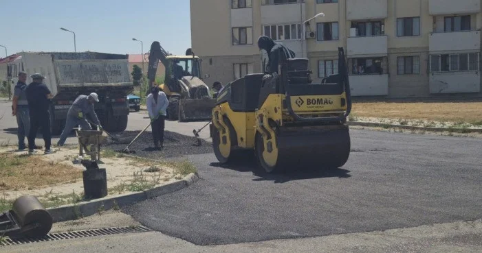 Stansiya Sumqayıt ərazisində genişmiqyaslı asfaltlanma işləri həyata keçirilib
