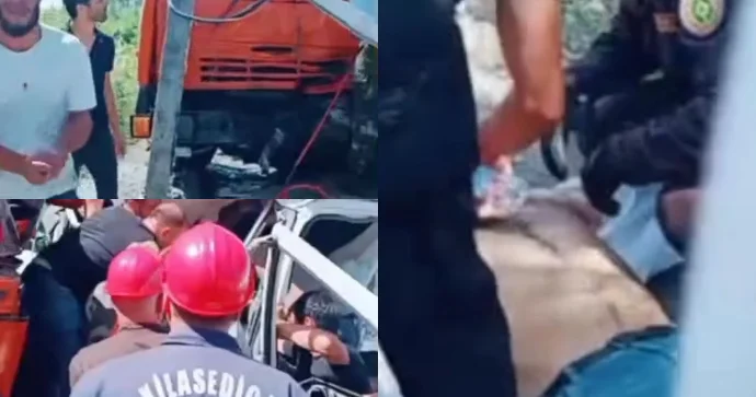 Şabranda 3 avtomobil toqquşdu: ÖLƏN VAR FOTO VİDEO