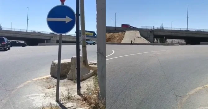 Biləcəridə yeni yol nişanı ilə bağlı NARAZILIQ Evə getmək üçün 5 km fırlanmalıyıq