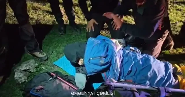 Qubada 3800 metr hündürlükdən yıxılan alpinist xəstəxanaya çatdırıldı VİDEO