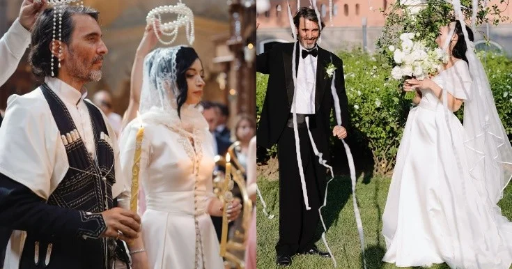 Sofi Lorenin oğlu özündən 21 yaş kiçik gürcü ilə evləndi Fotolar