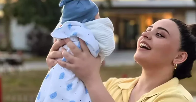 Almaxanım yeni doğulan oğlu ilə