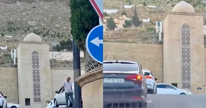 Ağacın arxasında qalan işıqfor sürücüləri 3 bal və 100 manat cərimələndirir VİDEO