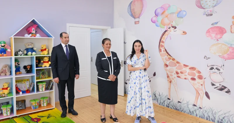 Heydər Əliyev Fondunun vitse prezidenti Leyla Əliyeva Şamaxıda inşa olunan körpələr evi uşaq bağçalarının açılışında iştirak edib