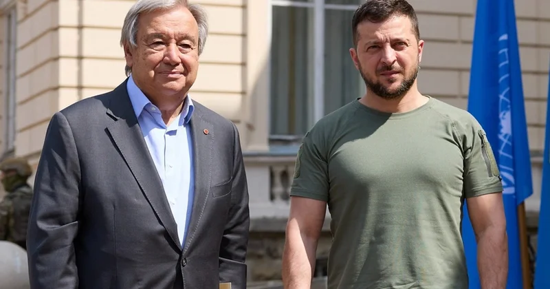 Quterreş Zelenski ilə Rusiya Ukrayna münaqişəsinə son qoymaq səylərini müzakirə edib