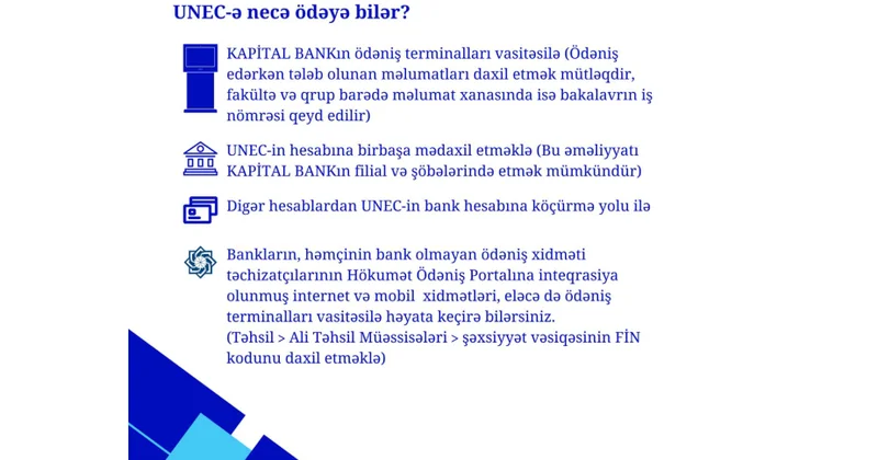UNEC də bakalavriat səviyyəsi üzrə sənəd qəbulu onlayn aparılacaq