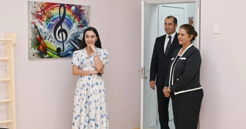 Лейла Алиева на открытии яслей детских садов Minval Politika