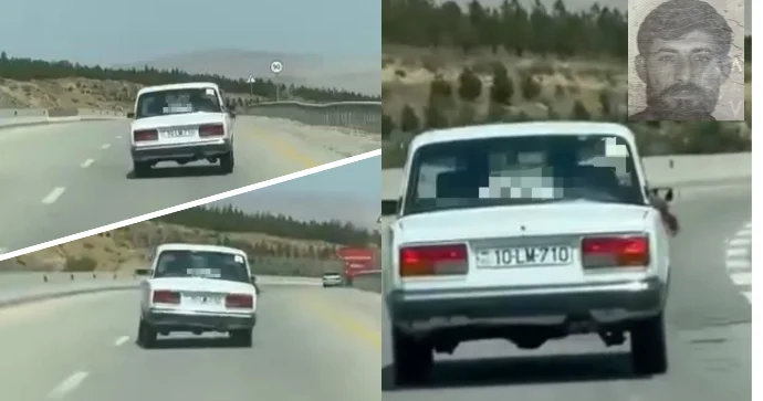 Avtoşluq edən sürücünün vəsiqəsi əlindən alındı, cərimə edildi FOTO