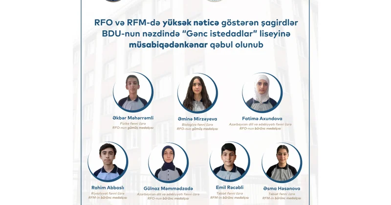Yüksək nəticə göstərən 7 şagird “Gənc istedadlar” liseyinə qəbul olunub