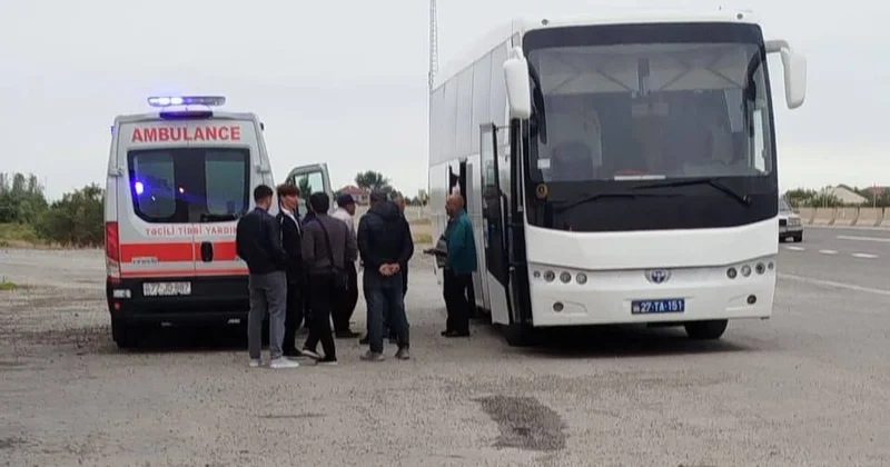 Xaçmaz Bakı marşrut avtobusunda həyacanlı ANLAR Sərnişinin ürəyi... FOTO