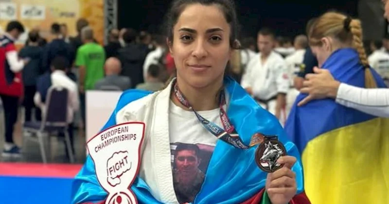 Şəhid bacısı Avropa üçüncüsü olub Fotolar