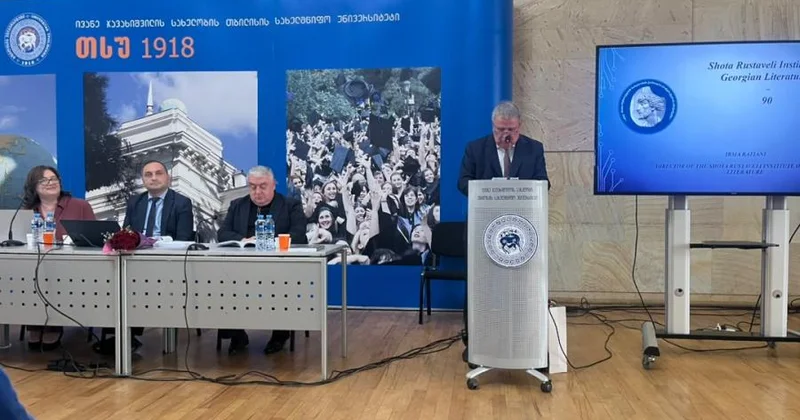 AMEA prezidenti İsa Həbibbəyli Gürcü Ədəbiyyatı İnstitutunun yubileyində iştirak və çıxış edib