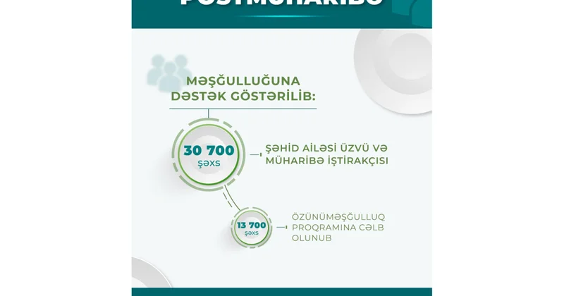 30 mindən çox şəhid ailəsi üzvü və müharibə iştirakçısının məşğulluğuna dəstək göstərilib