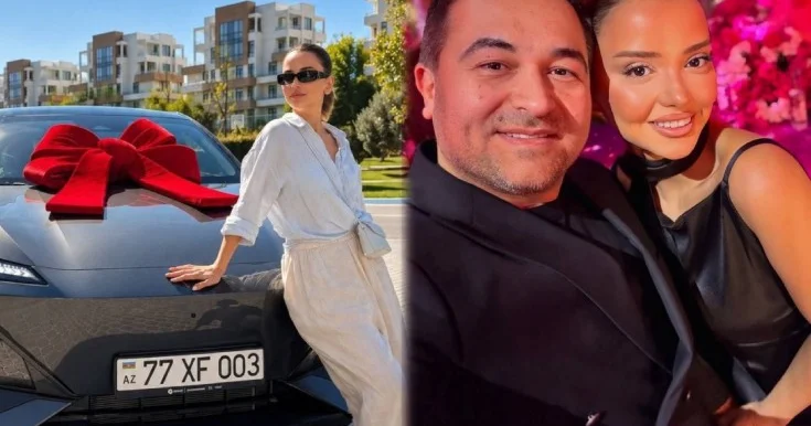 Həyat yoldaşına ad günündə maşın hədiyyə etdi Video