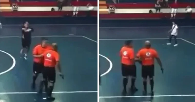 Braziliyada futzal turnirində hakim silaha əl atıb VİDEO