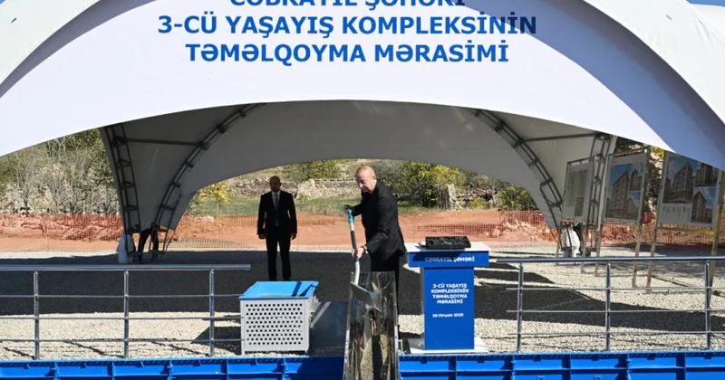 Cəbrayıl şəhərində ikinci və üçüncü yaşayış komplekslərinin təməli qoyulub