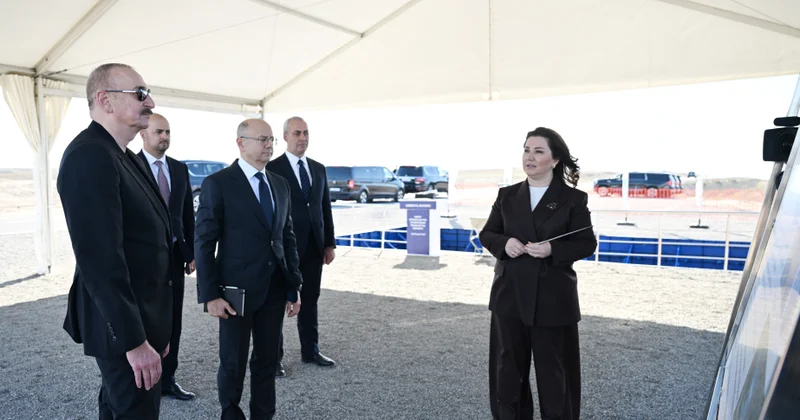 Prezident İlham Əliyev Cəbrayıl rayonunun Şahvəlli kəndində “Şəms” və “Üfüq” Günəş Elektrik stansiyalarının təməlini qoyub