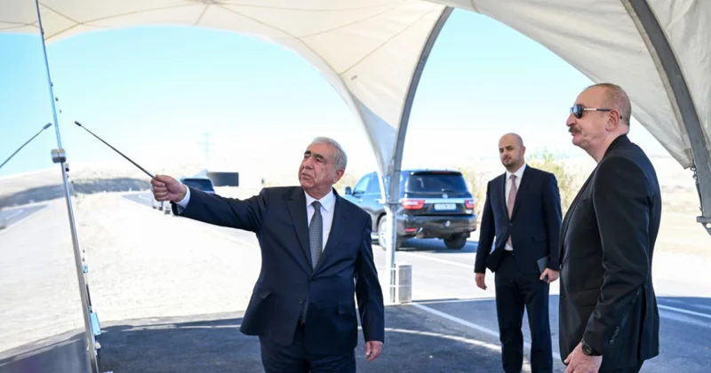 Prezident avtomobil yolunun açılışında FOTOLAR