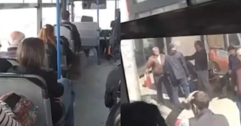 Sürücü avtobusu yolun ortasında saxlayıb siqaret çəkdi