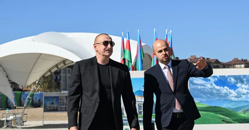 İlham Əliyev məscidin təməlini qoydu FOTOLAR
