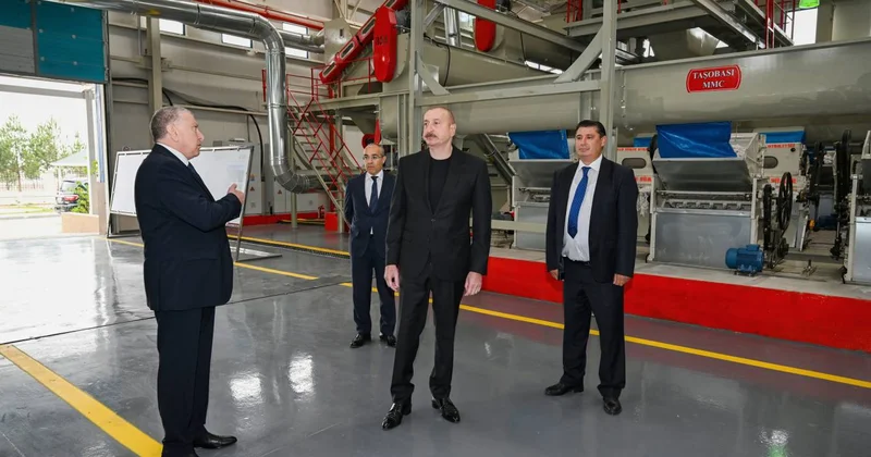 İlham Əliyev Sabirabadda pambıq emalı zavodunda FOTO