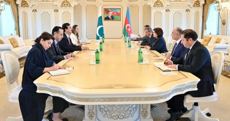 Sahibə Qafarova Pakistan Senatının sədri ilə görüşdü Fotolar