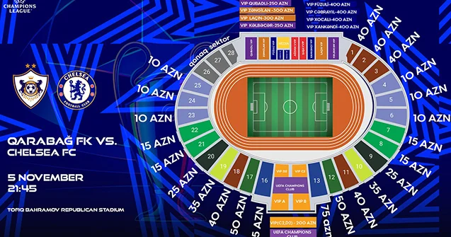 “Qarabağ” “Çelsi” matçının biletləri nə zaman satışa çıxarılacaq?