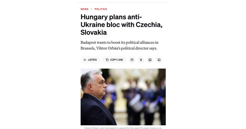 Media: Macarıstan, Çexiya və Slovakiya Aİ də “anti Ukrayna” birliyi yaradır