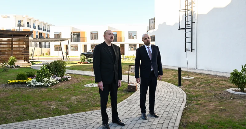 Prezident İlham Əliyev Zəngilan şəhərində 104 mənzilli yaşayış kompleksində görülmüş işlərlə tanış olub