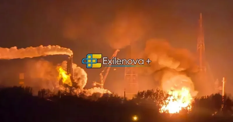 Exilenova+: Горит химический завод Азот в Новомосковске ФОТО