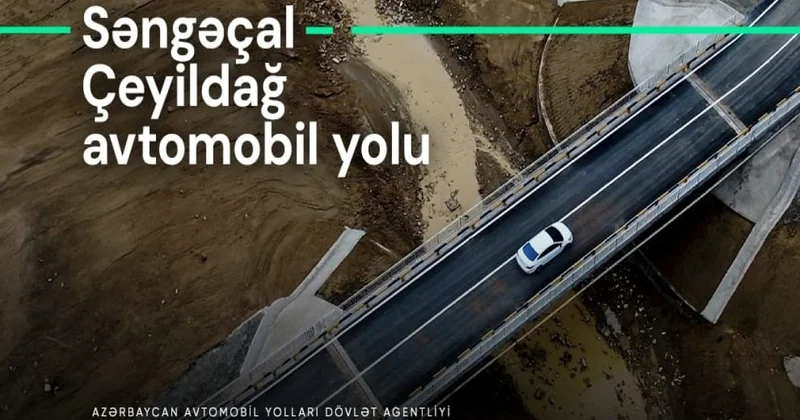 Qaradağda sel nəticəsində dağılmış körpünün yerində yenisi tikilib