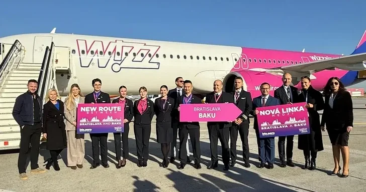 Состоялся первый прямой рейс Wizz Air из Братиславы в Баку