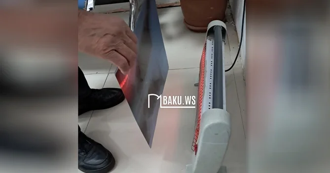 38 saylı poliklinikada rentgen kağızı elektrik plitəsi ilə quruduldu