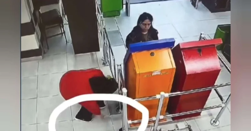 Yerə düşən pulu gördü, ayağı ilə kənara çəkib götürdü ANBAAN VİDEO