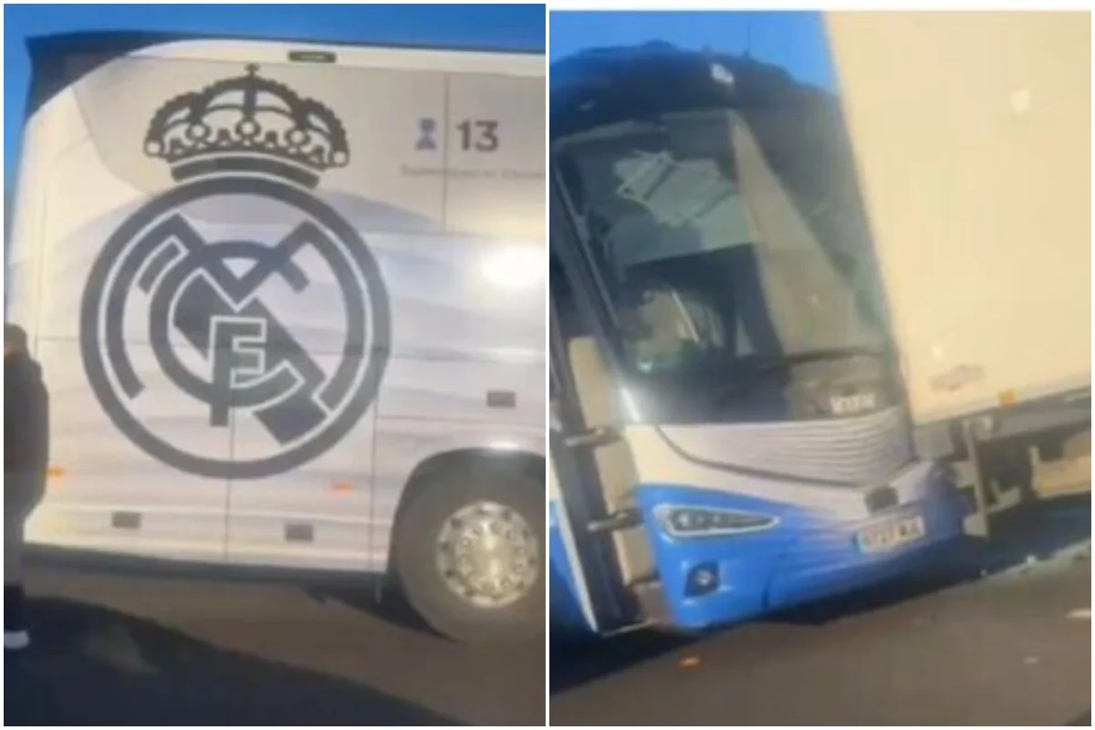 Real Madridin avtobusu qəza törətdi FOTOlar