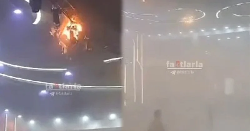 Bakıda toy zamanı şadlıq evində yanğın Video