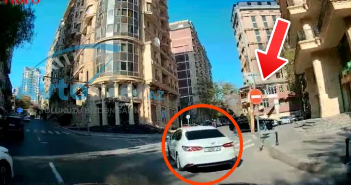 “Giriş qadağandır” nişanının tələbini pozan sürücü 90 PB 155 VİDEO