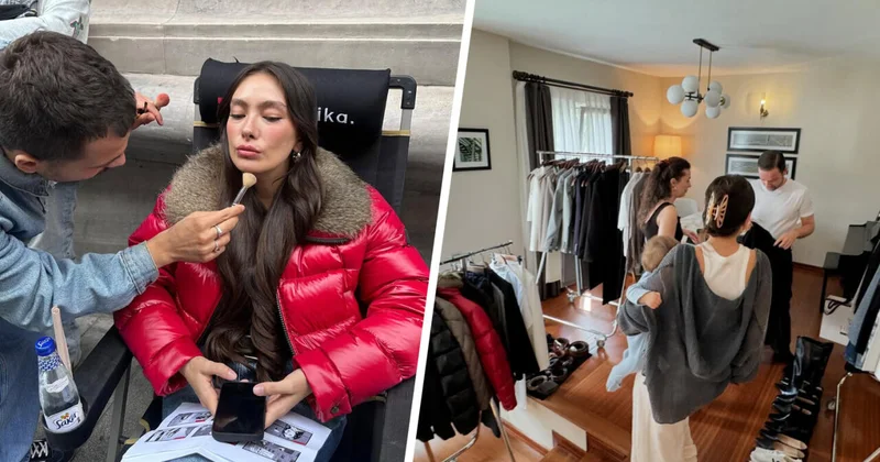 Неслихан Атагюль взяла восьмимесячного сына на съемочную площадку